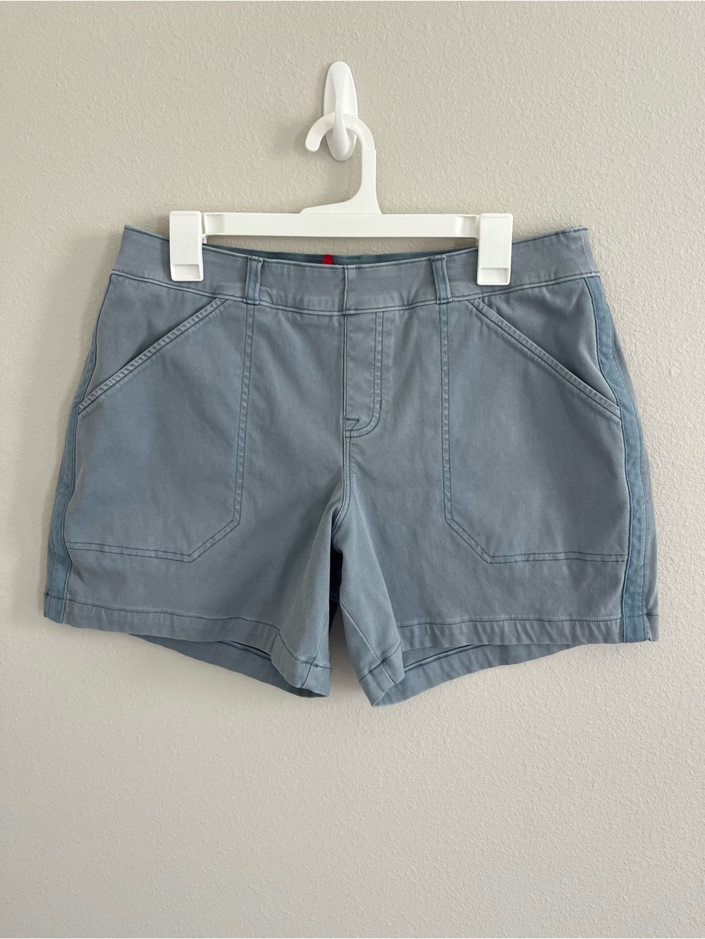 SPANX Women’s Stretch Twill Chino Pull-On Shorts Slate Blue Utility in XL